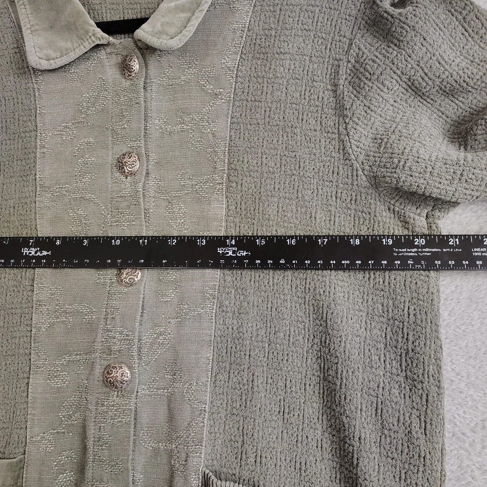Mark & Mazie Green‎ Shacket Womens M Velvet Corduroy Lagenlook Woodland Fairy